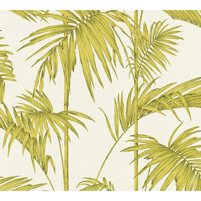 Livingwalls Vliestapete Metropolitan Stories Lola Paris Palmentapete creme, grün 