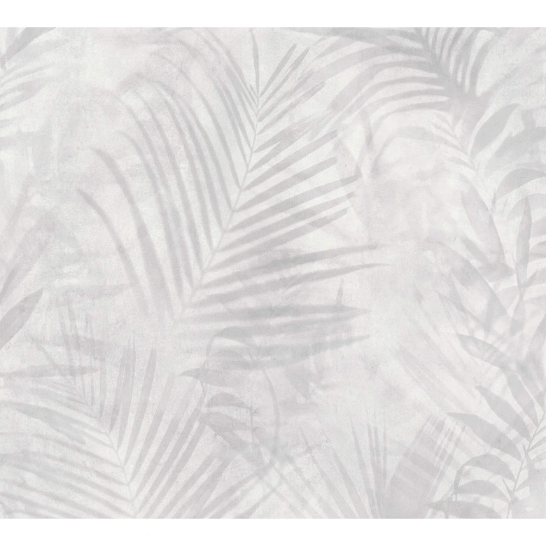 A.S. Création Papier peint Intissé Neue Bude 2.0 Edition 2 feuilles de palmier gris, blanc, crème 