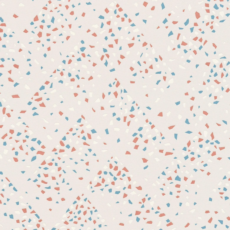 Livingwalls Papier peint intissé New Walls 50's Glam Confetti blanc, bleu, rose 