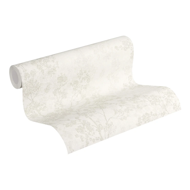 Livingwalls Papier peint intissé New Walls Cosy & Relax floral gris, beige, crème 