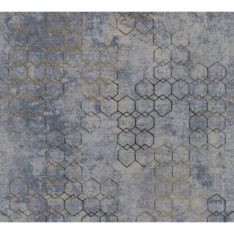 Livingwalls Papier peint intissé New Walls Urban Grace Graphique métallique, gris, bleu 