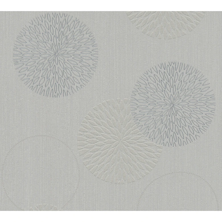A.S. Création Vliestapete Spot Blumentapete floral Glitzereffekt grau 