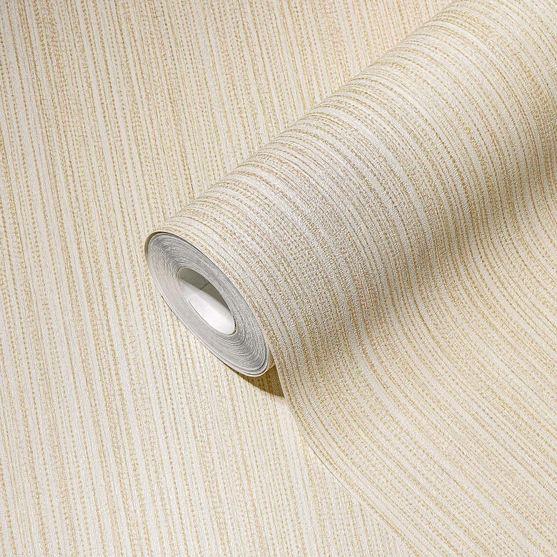 Tapete Beige Creme einfarbig Vliestapete Modern für Wohnzimmer, Schlafzimmer 