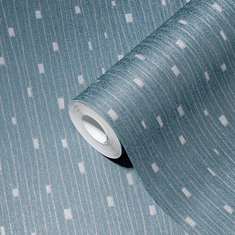 A.S. Création non-woven wallpaper The BOS - modern striped wallpaper blue, silver 