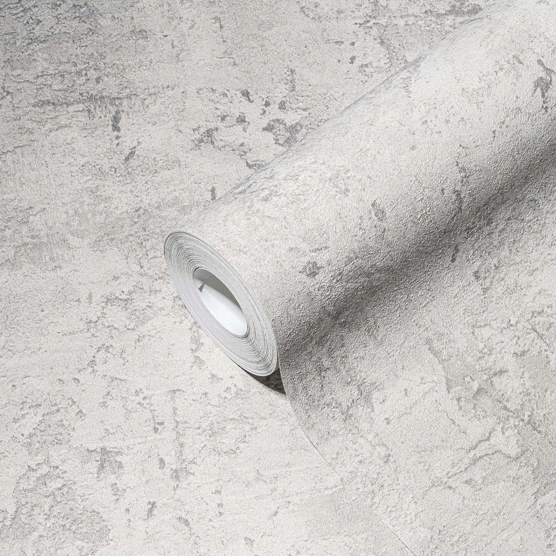 A.S. Création Papier peint intissé The BOS - Aspect pierre Aspect béton Gris clair, Gris 