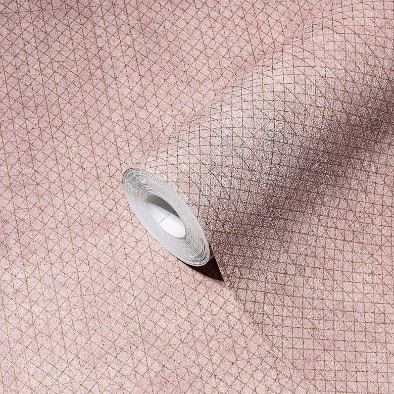 A.S. Création Vliestapete The BOS - Papier peint graphique rose, or rose, métallique 
