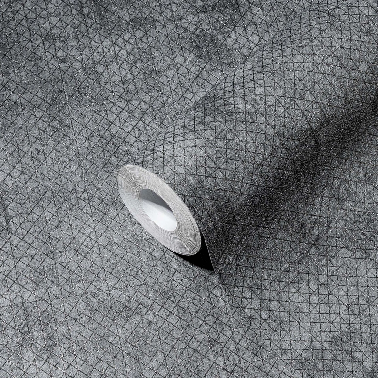 A.S. Création Vliestapete The BOS - papier peint graphique anthracite, gris, métallique 