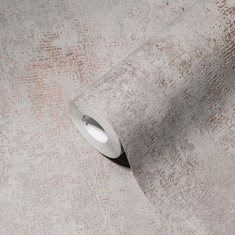 A.S. Création papier peint intissé The BOS - papier peint structuré gris, marron, taupe 