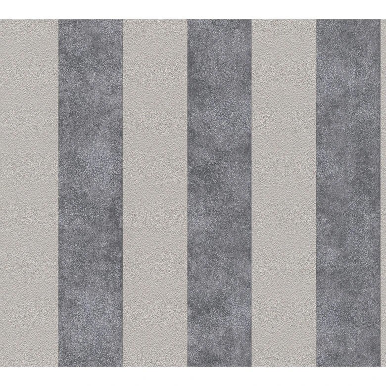 Livingwalls Vliestapete Trendwall Tapete mit Blockstreifen beige, grau, schwarz 