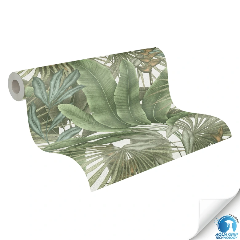 Carta da parati Jungle con foglie di grandi dimensioni - Carta da parati in tessuto non tessuto da incollare alla parete 