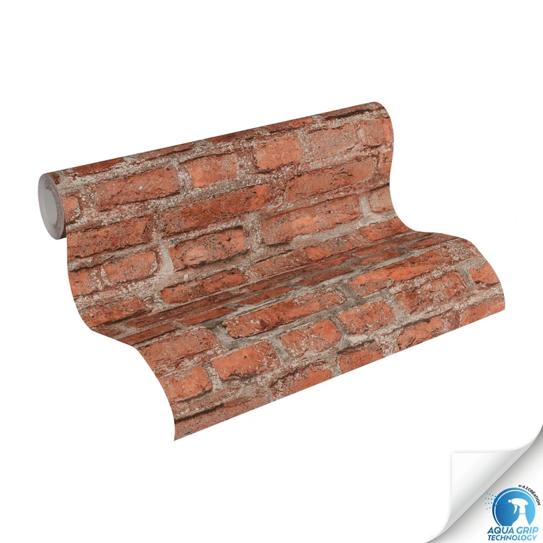 Brick wallpaper brick look red gray - industrial non-woven wallpaper - wallpapering without paste 
