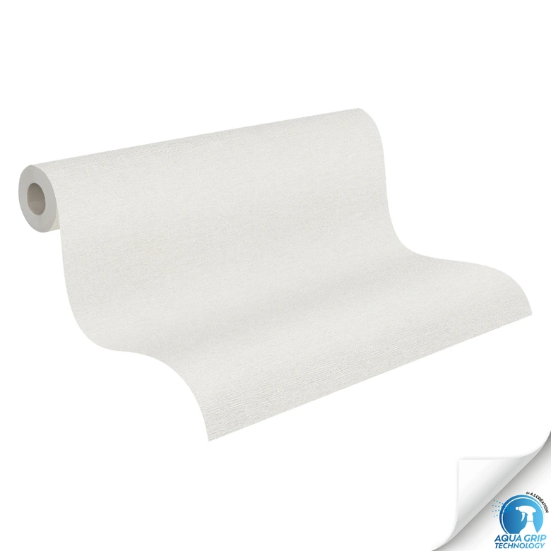 Papier peint uni avec structure textile crème clair - Papier peint intissé uni - tapisserie sans colle 