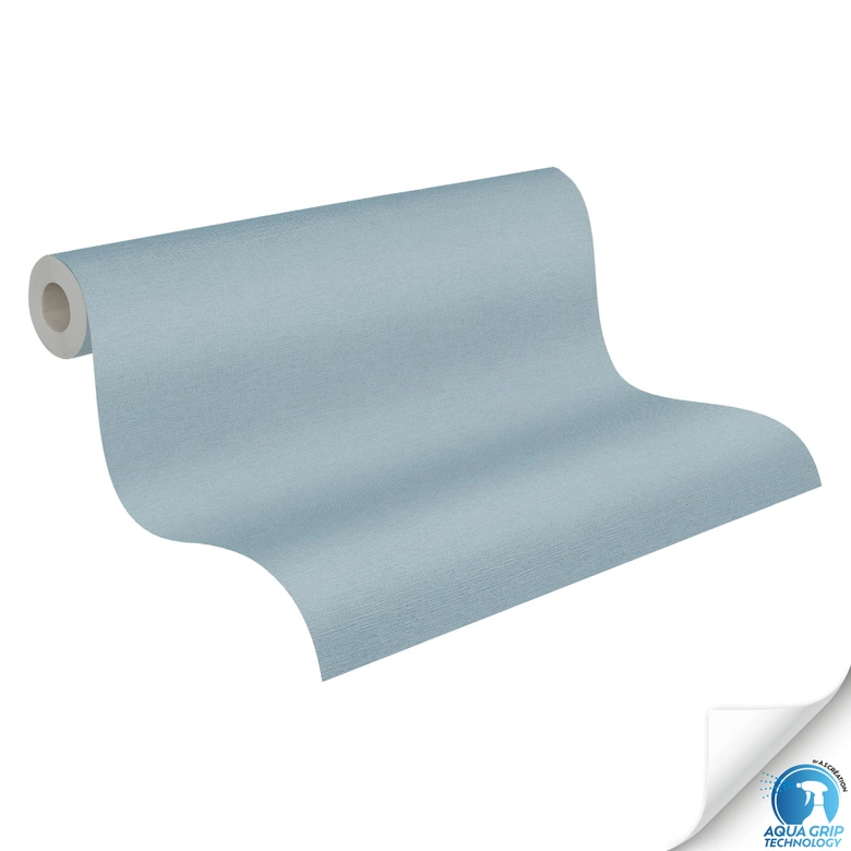 Tapeta pojedyncza o fakturze tekstylnej jasnoniebieska - tapeta z włókniny jednokolorowa - tapetowanie bez kleju 