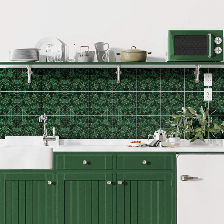 Sticker pour carrelage Fredriksson Émeraude vert foncé - lot de 12 