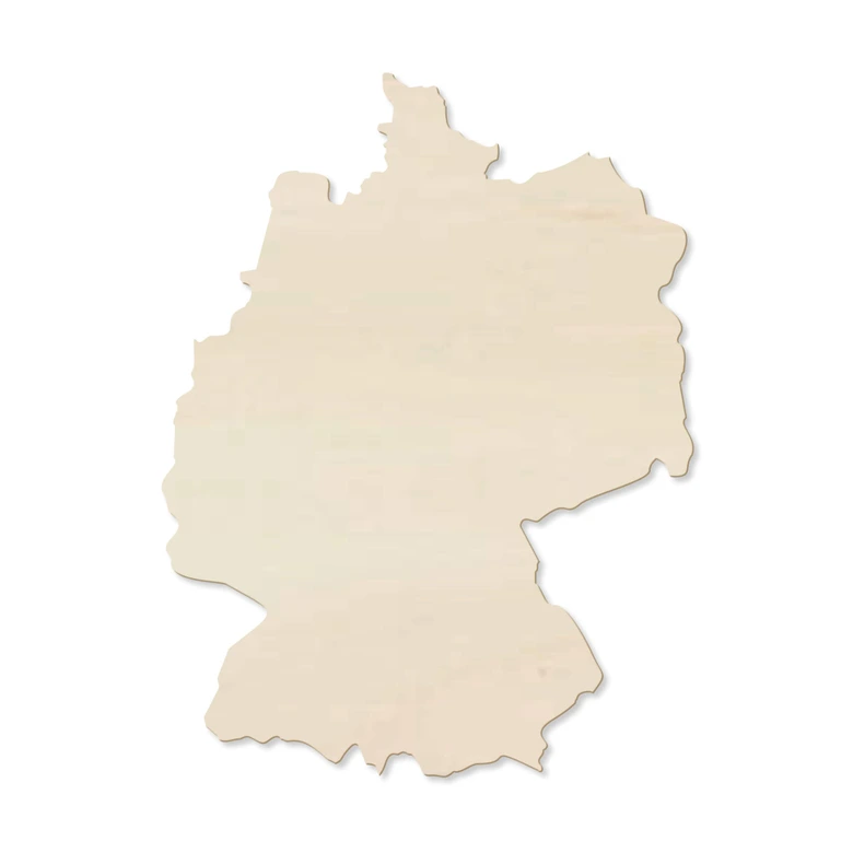 Wooden Map of Germany - poplar wood 