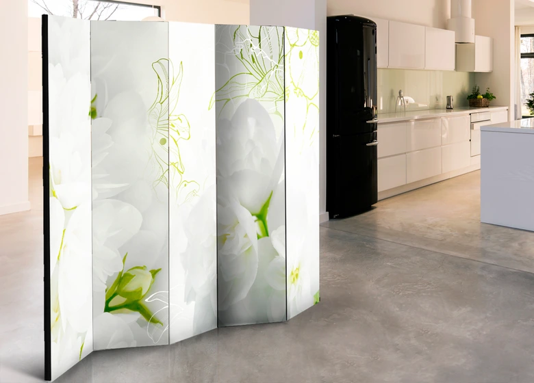 Kamerscherm - Jasmijn, 5-delig - 225x172 cm 