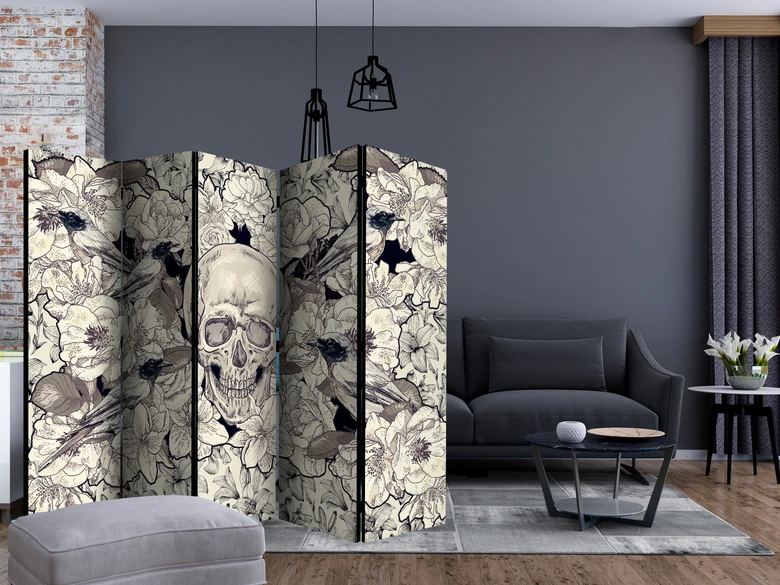 Paravent, Raumteiler freistehend, Trennwand - Vom Jugendstil inspiriert , 5-teilig - 225x172 cm 