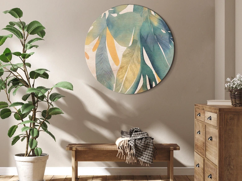 Rundes Leinwandbild Aquarell Exotiken 