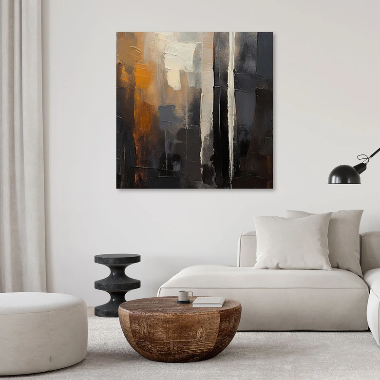 Leinwandbild Abstrakt braun gemalt 