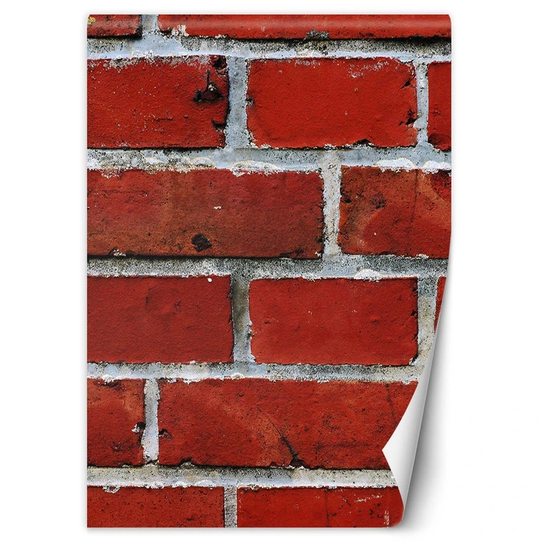 Fototapete, rote Ziegelsteine Steinoptik Mauer 