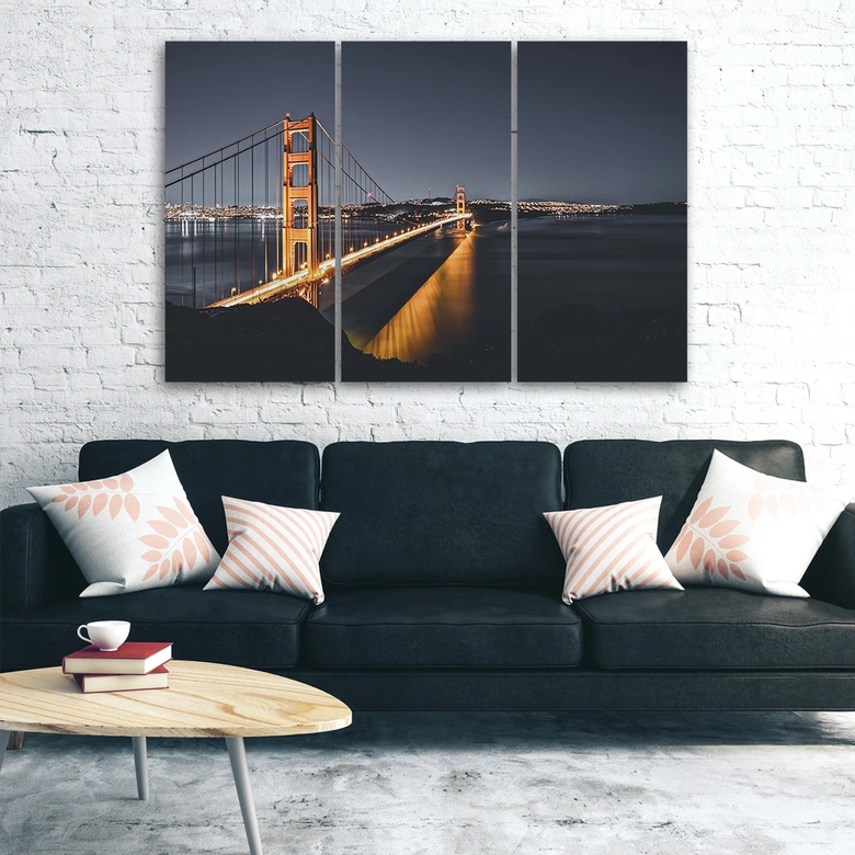 Leinwandbild 3-teilig, Golden Gate San Francisco 
