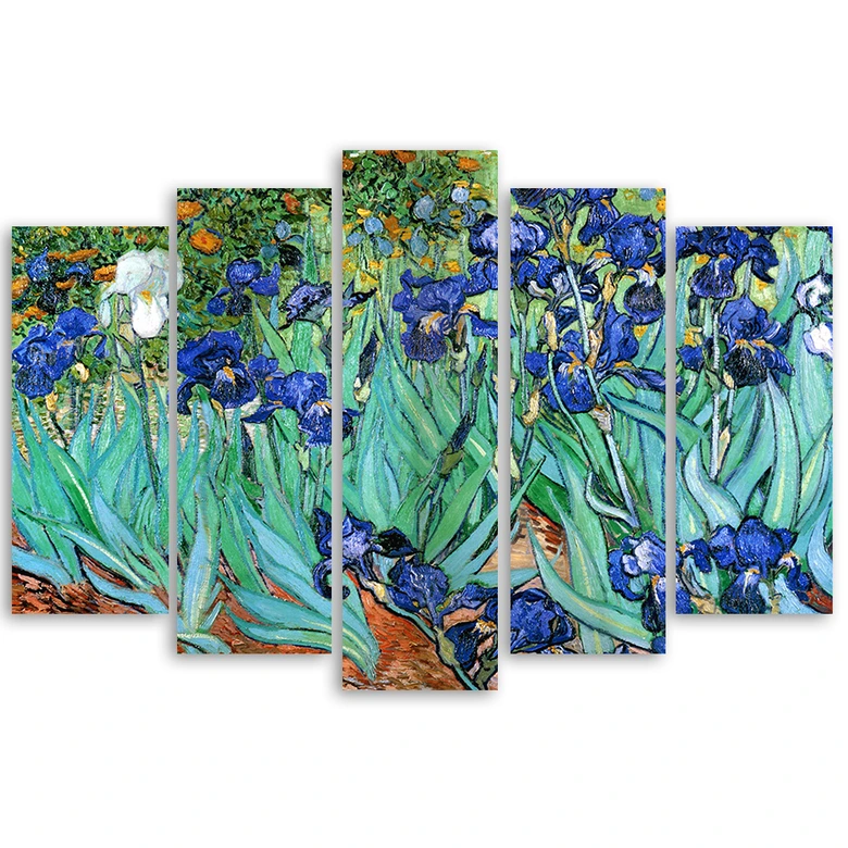Leinwandbild 5 teilig, Vincent Van Gogh Schwertlilien 