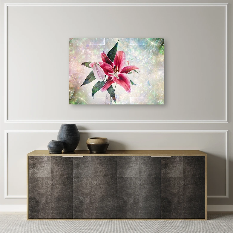 Canvas schilderij, Roze lelie 