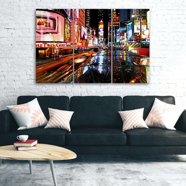 Leinwandbild 3-teilig, Times Square New York 