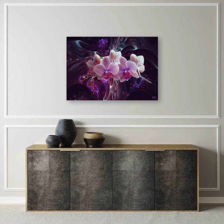 Leinwandbild, Weiße Orchidee  Blumen Pflanzen 
