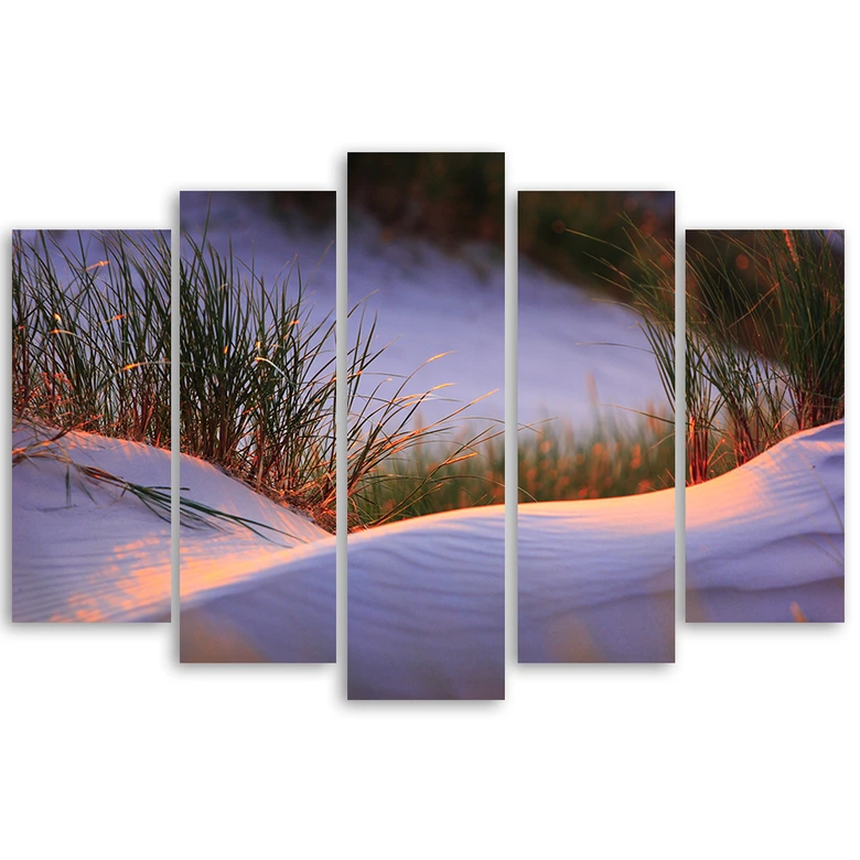Leinwandbild 5 teilig, Strand Meer Sand Sonne 
