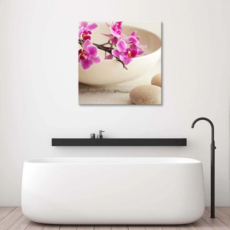 Leinwandbild, Rosa Orchideen Zen Spa 