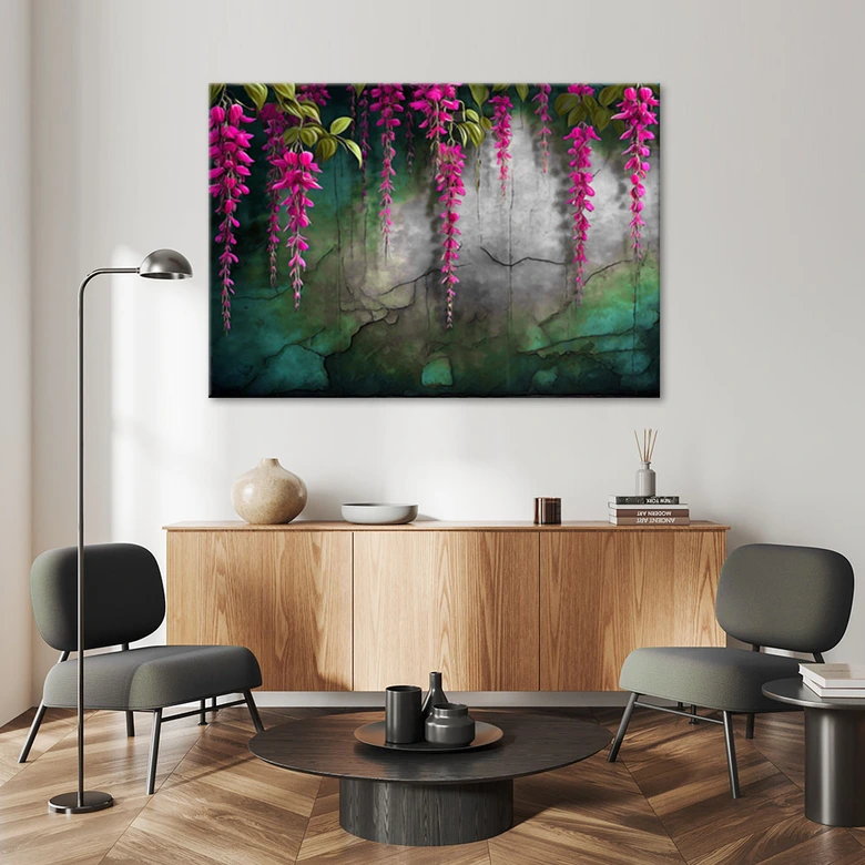 Leinwandbild, Hängende Blumen 