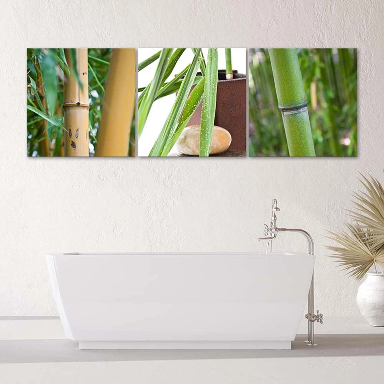 3-delt lærredsprint, Bamboo Zen Spa 