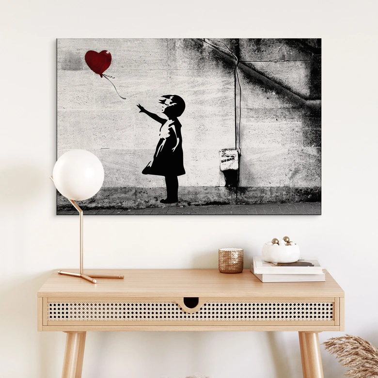 Wandbild Banksy - Girl with balloon - Alu-Dibond 