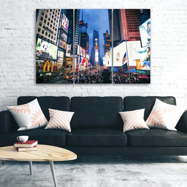 Leinwandbild 3-teilig, New York Times Square 