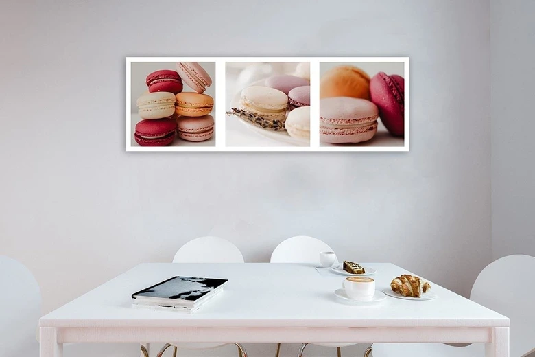 Leinwandbild, Süße Macarons - Set 