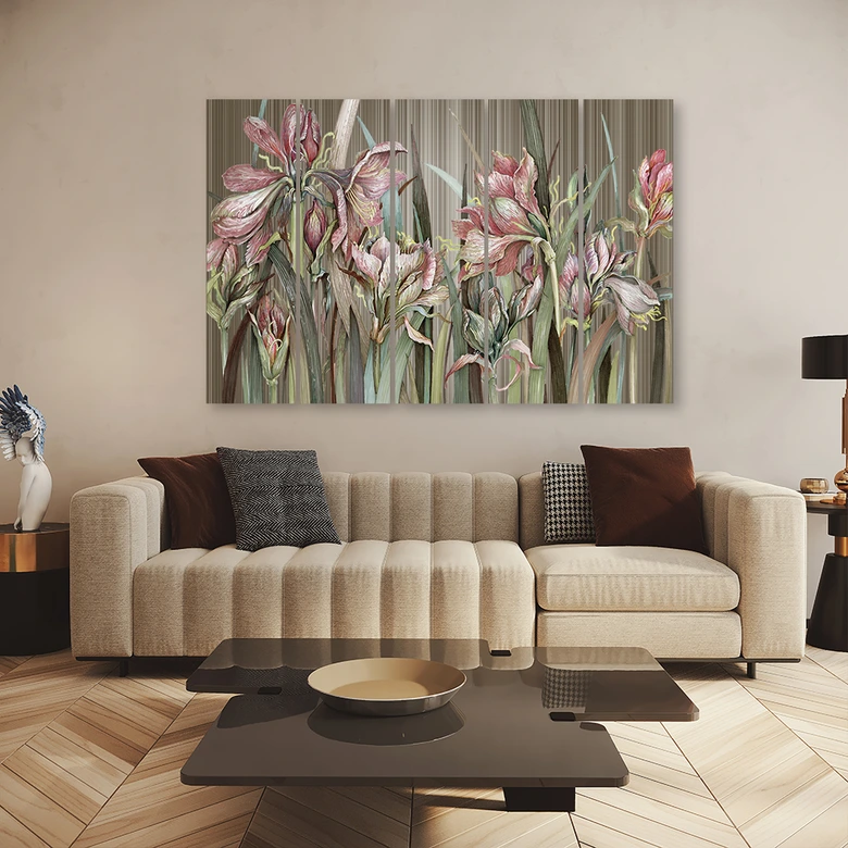 Leinwandbild 5 teilig, Iris Blumen 