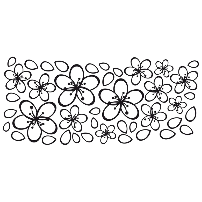 Wandtattoo Blütenrausch inkl. 3 Bilderrahmen 