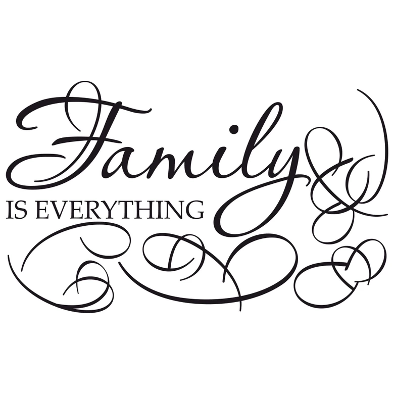 Muursticker Family is Everything incl. 5 Fotolijstjes 