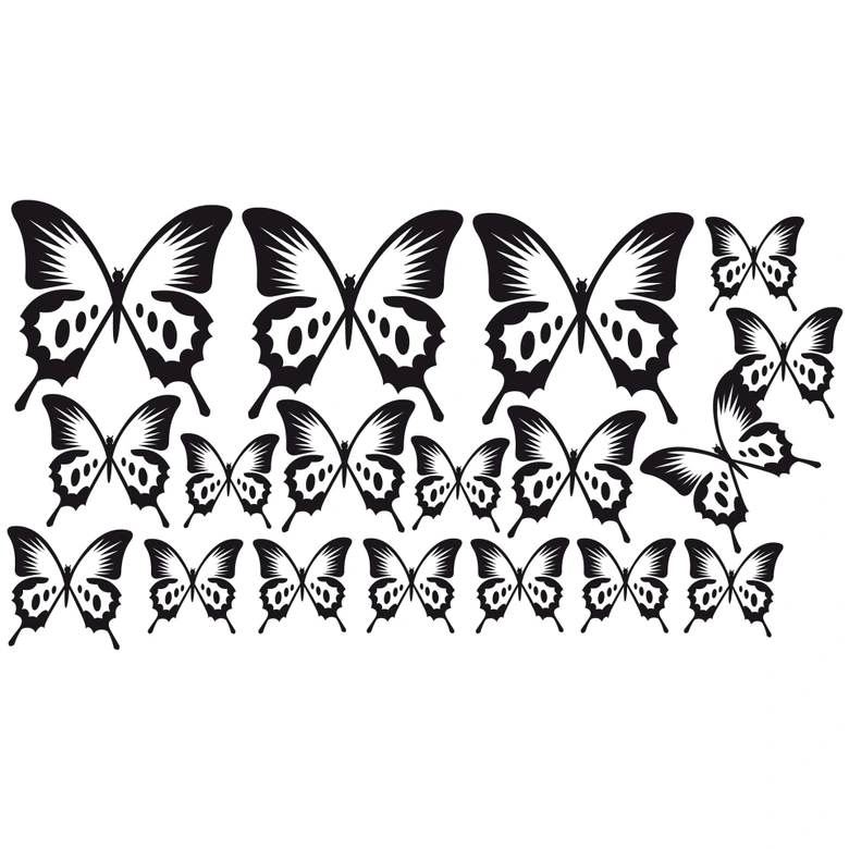 Muursticker Vlinders incl. 3 Fotolijstjes 