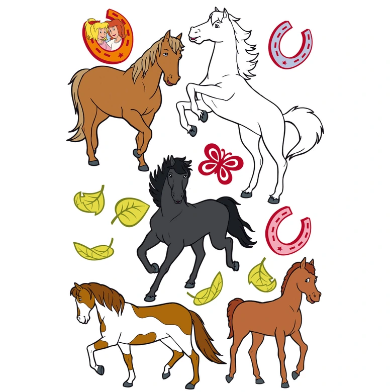 Muursticker Paarden Set Bibi 