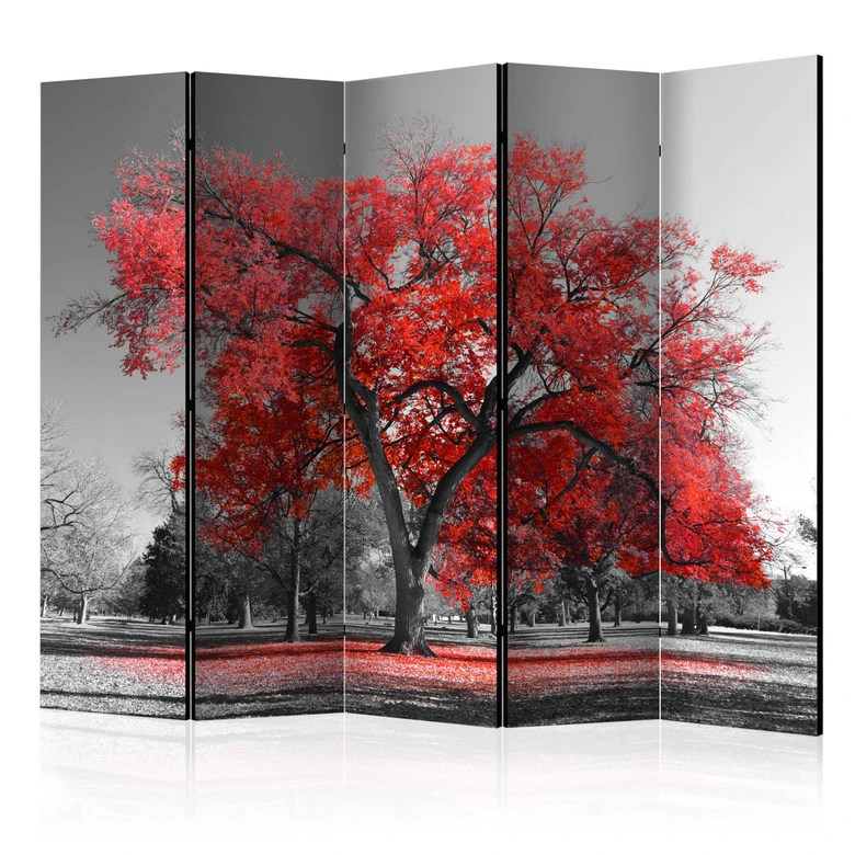 Screen room divider - Efterår i parken, 3-delt 