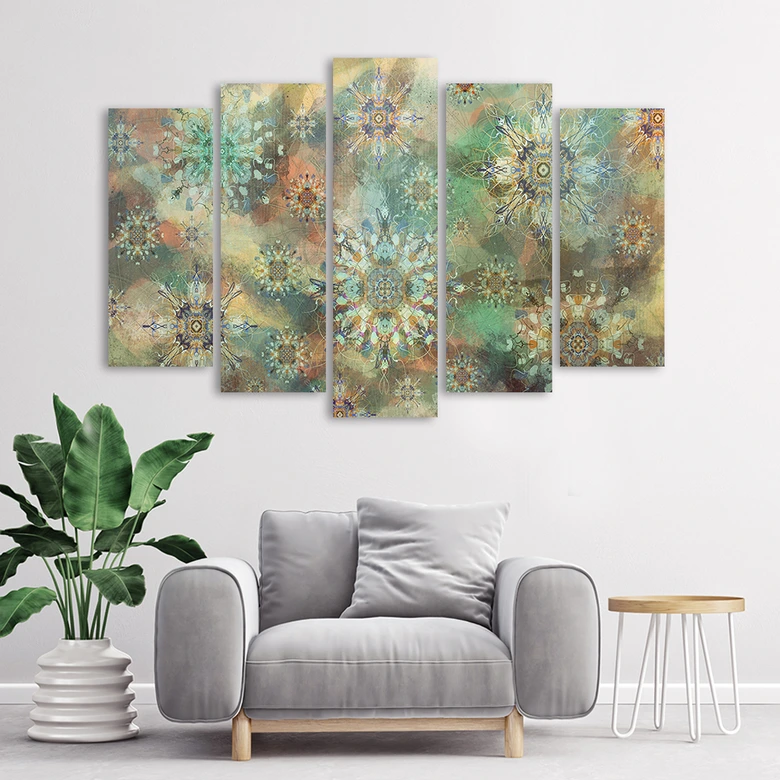 Leinwandbild 5 teilig, Mosaik der Sterne 