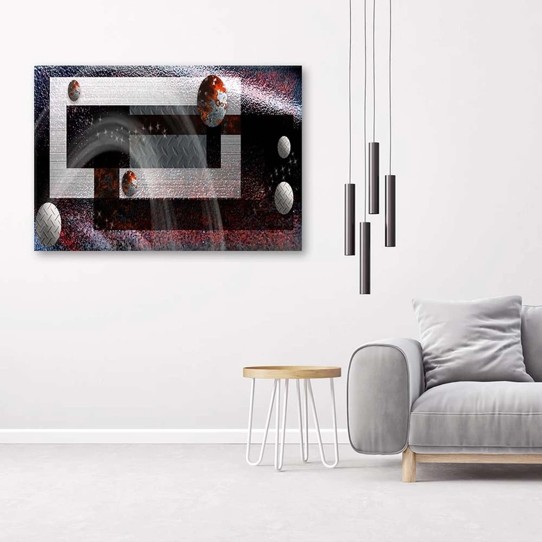 Leinwandbild, Abstrakt Kreise wie gemalt 3D 