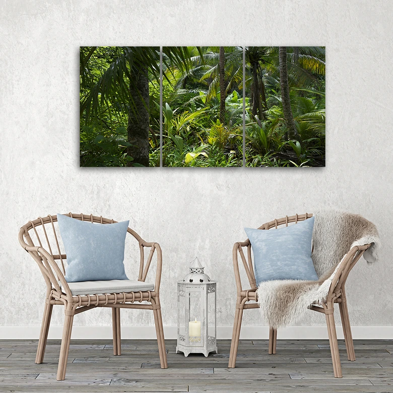 3-delige canvas print Bos Bomen Natuur 