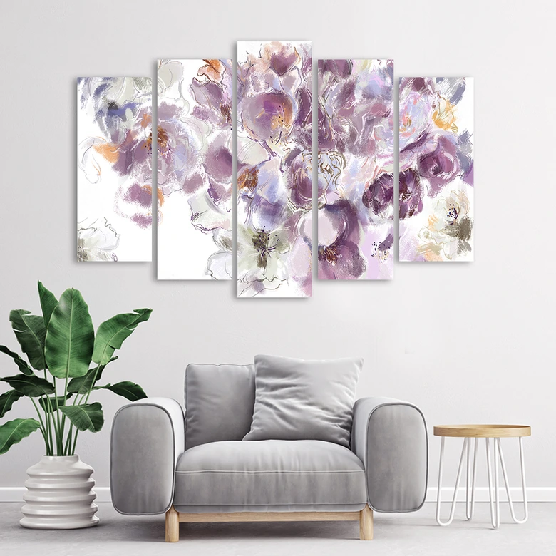 Leinwandbild 5 teilig, Iris Blume 
