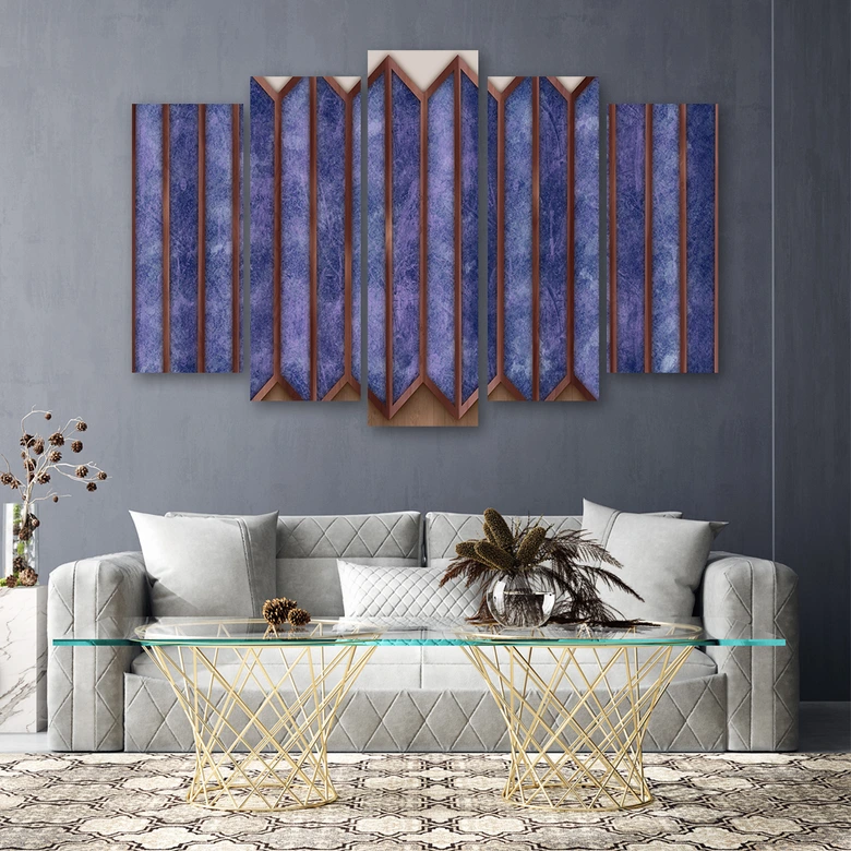 Leinwandbild 5 teilig, Buntes 3D -Fenster 
