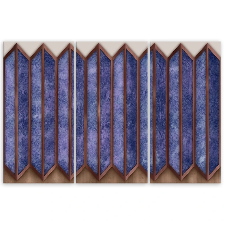 Leinwandbild 3 teilig, Buntes 3D -Fenster 
