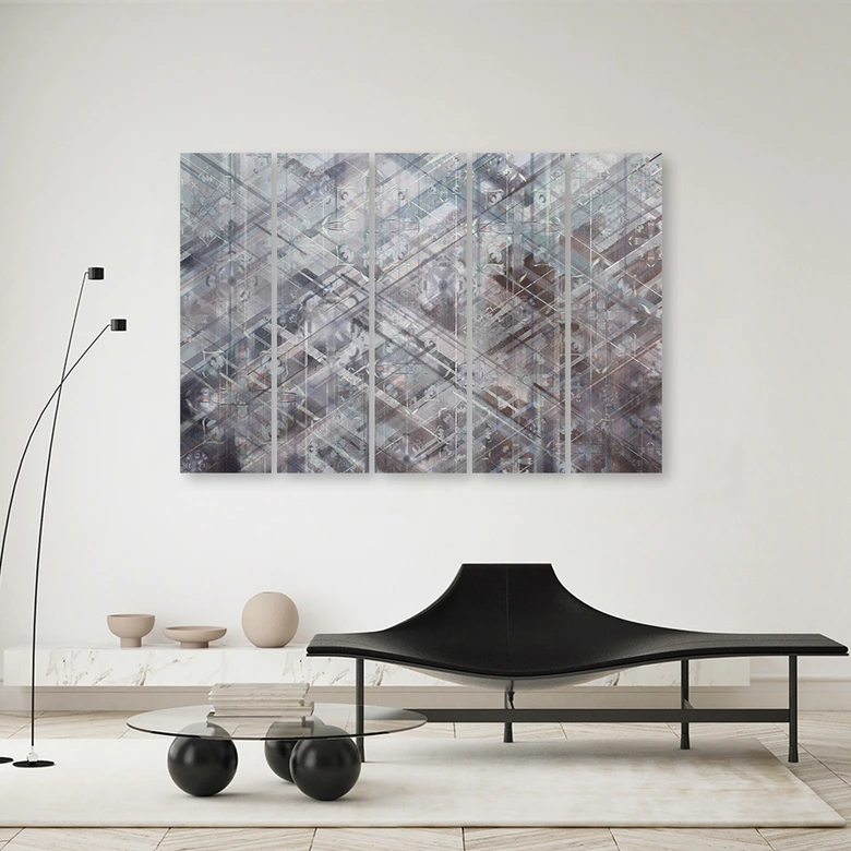 Leinwandbild 5 teilig, Abstrakte geometrische Formen 