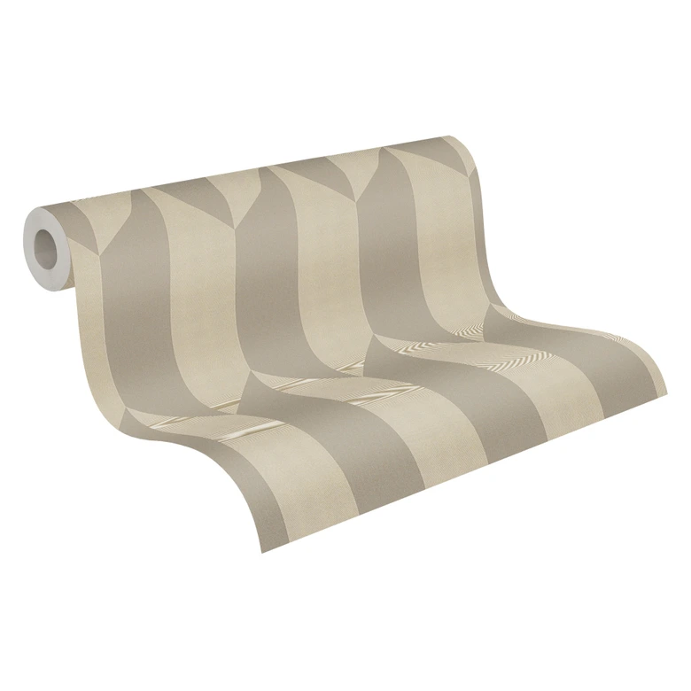 COSMOPOLITAN 3D wallpaper silver with metallic effect - shimmering non-woven wallpaper  